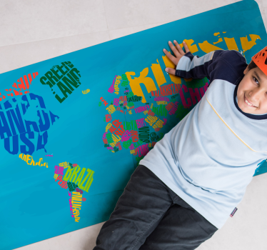 Farbige länder weltkarte vinyl teppich - TenStickers