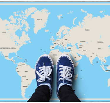 Vinyl Teppich Weltkarte globales, einfaches design - TenStickers