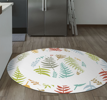 Vinyl Teppich rund Küche bunt yelldriss - TenStickers