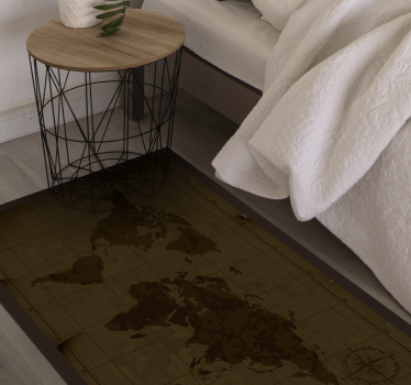 Vinyl Teppich Weltkarte antikbraunes design - TenStickers