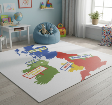 Vinyl teppich weltkarte buntes großbritannien - TenStickers