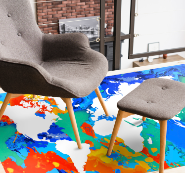 Vinyl Teppich Weltkarte bunte weltkarte - TenStickers