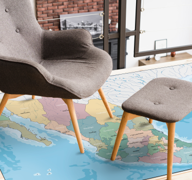 Vinyl Teppich Weltkarte buntes kartendetail - TenStickers