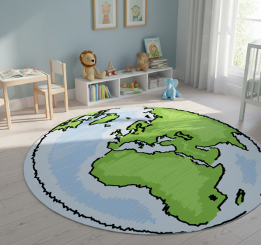 Vinyl teppich weltkarte dekorative erdkartenillustration - TenStickers