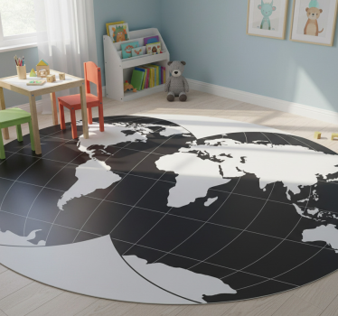 Vinyl teppich weltkarte dekorativer globus - TenStickers