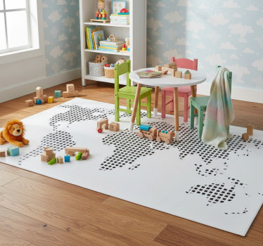 Vinyl teppich weltkarte dekorativer quadrat-planisphäre - TenStickers