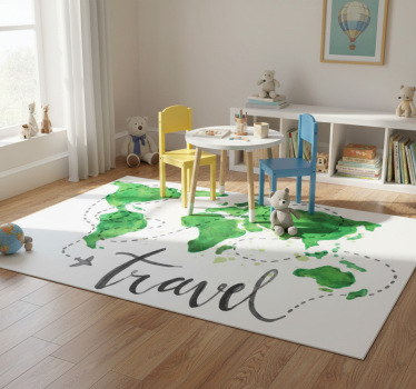 Vinyl teppich weltkarte dekorativer reisemaps - TenStickers