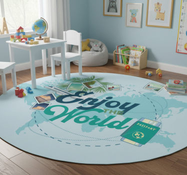 Vinyl teppich weltkarte die welt genießen - TenStickers