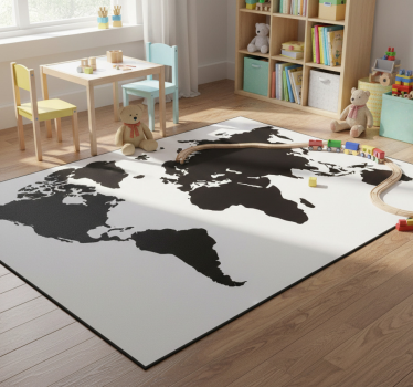 Vinyl teppich weltkarte einfarbige weltkarte - TenStickers