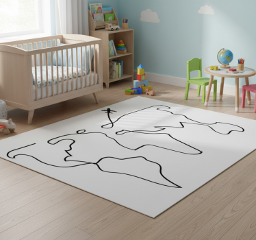 Vinyl teppich weltkarte flugzeugdesign - TenStickers