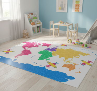Vinyl teppich weltkarte für reisen - TenStickers