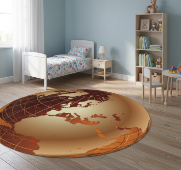 Vinyl teppich weltkarte goldene europa karte - TenStickers