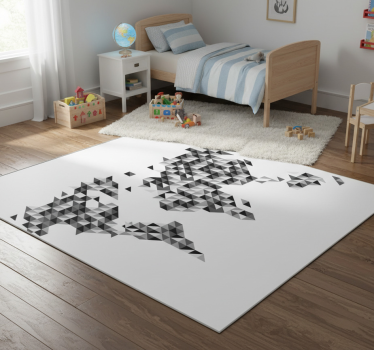 Vinyl teppich weltkarte in graustufen - TenStickers
