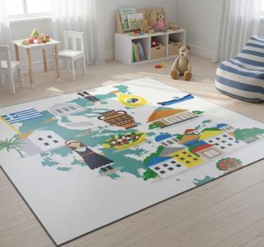 Vinyl teppich weltkarte griechenland und inseln illustration - TenStickers