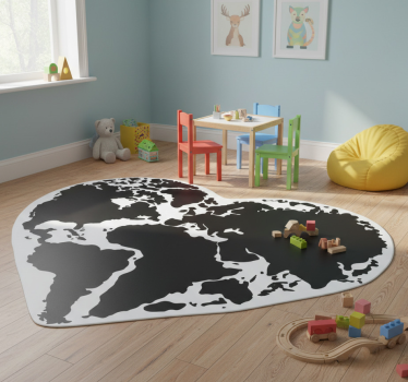 Vinyl teppich weltkarte herzform aufkleber - TenStickers