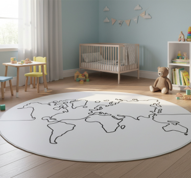 Vinyl teppich weltkarte in linienkunst design - TenStickers