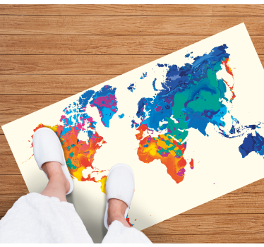 Vinyl teppich weltkarte lebendiger weltatlas - TenStickers