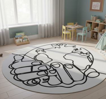 Vinyl teppich weltkarte minimalistische erde - TenStickers