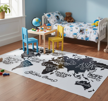 Vinyl teppich weltkarte mit details - TenStickers