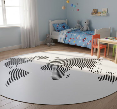 Vinyl teppich weltkarte mit konzentrischer textur - TenStickers