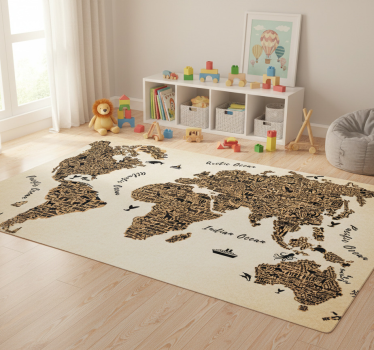 Vinyl teppich weltkarte mit textprofilen - TenStickers