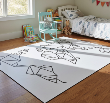 Vinyl teppich weltkarte origami-weltkarte - TenStickers