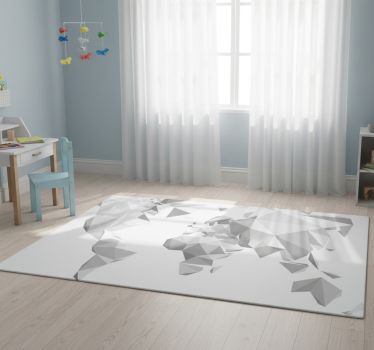 Vinyl teppich weltkarte im grauen origami design - TenStickers