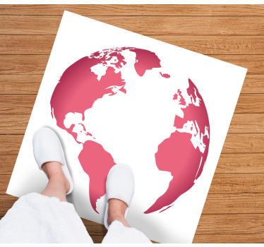 Vinyl Teppich Weltkarte rosa globuskarte - TenStickers