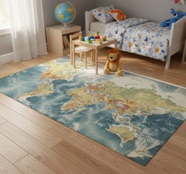 Vinyl teppich weltkarte vintage weltkarte - TenStickers