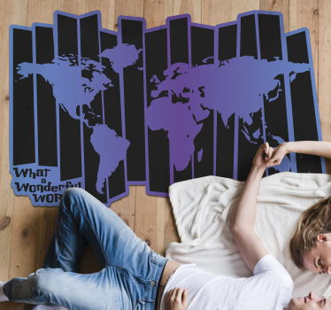 Vinyl Teppich Weltkarte wunderbare welt vinyl - TenStickers