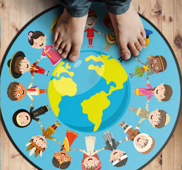Vinylteppich Kinder Mit ethnien - TenStickers
