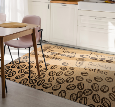 Vinylteppich Text Italienische kaffeesorten - TenStickers