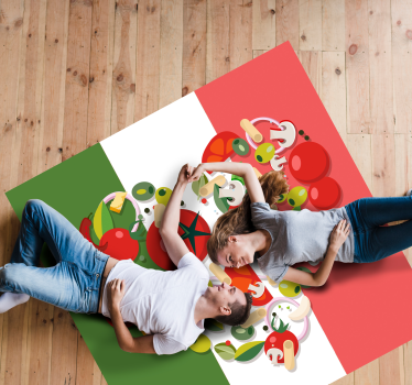 Vinylteppich Wohnzimmer Italien essen flagge - TenStickers