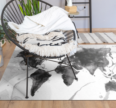 Vinylteppich Wohnzimmer Schwarzes aquarell - TenStickers