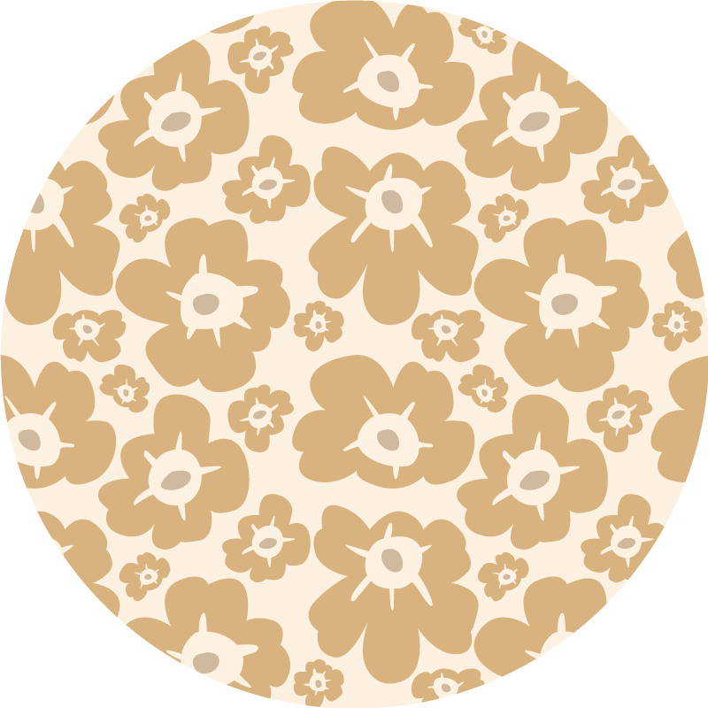 Vinyl Teppich Blumen beige mohnblumen - TenStickers