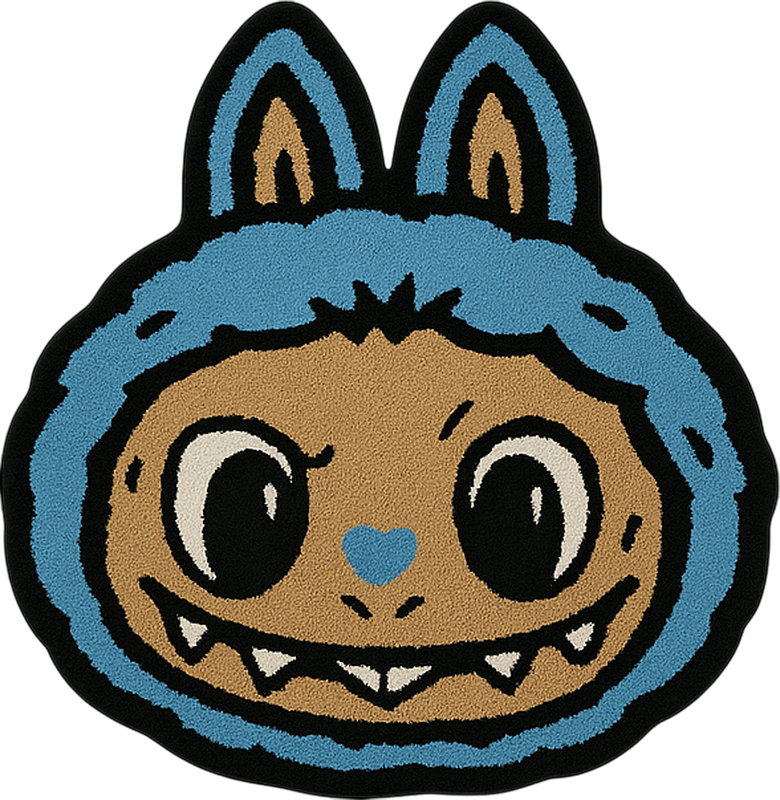 Vinyl Teppich kindlich blaues labubu-design - TenStickers