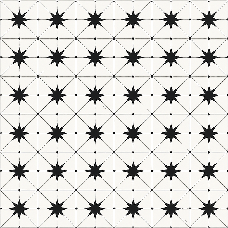 Vinyl Teppich Esszimmer enkaustik-sternmuster - TenStickers