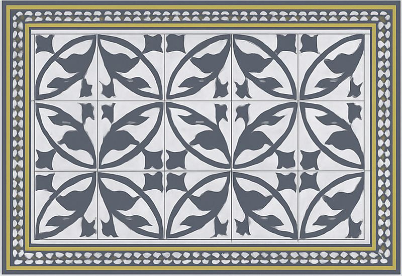 Vinyl teppich wohnzimmer im encaustic look - TenStickers