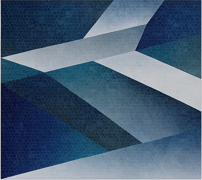 Vinyl teppich wohnzimmer mit blauem scherbenmuster - TenStickers