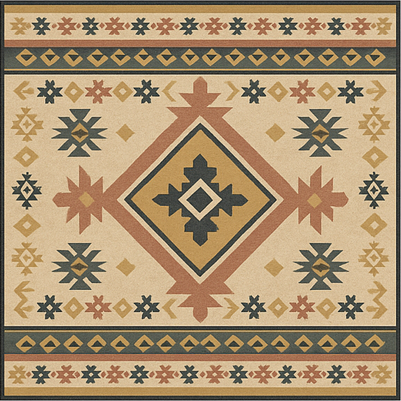 Vinyl teppich bad im bohemian muster - TenStickers