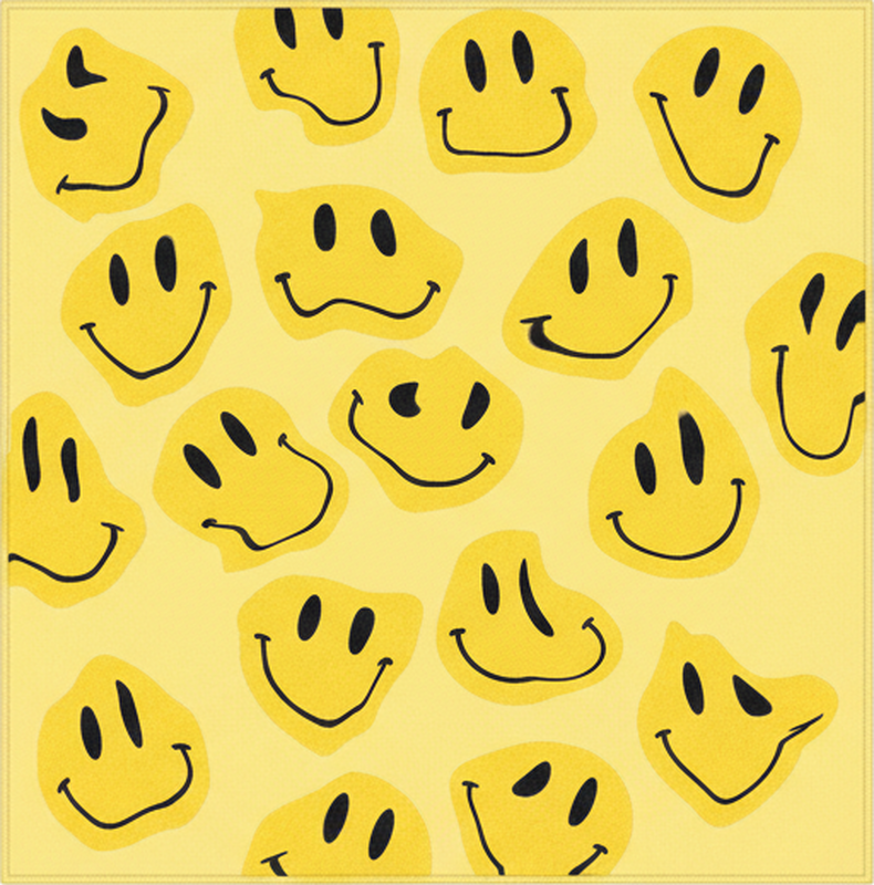 Vinyl teppich kinderzimmer verzerrte smiley gesichter - TenStickers