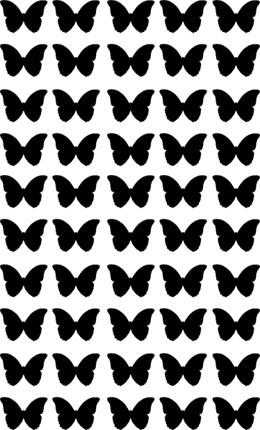 Vinyl teppich tiere mit fliegenden schwarzen schmetterlingen - TenStickers