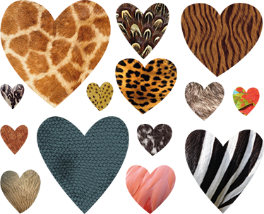 Vinyl teppich tiere mit herzchen im tierdesign - TenStickers