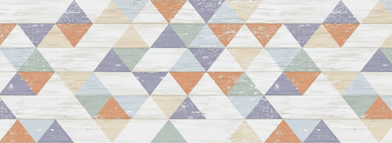 Vinyl teppich küche in pastell holz-dreiecken - TenStickers