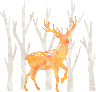 Vinyl teppich tiere reh im winterstil - TenStickers