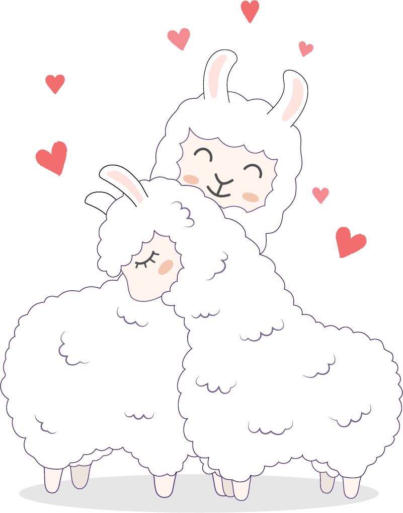 Vinyl teppich tiere mit lieben lamas - TenStickers