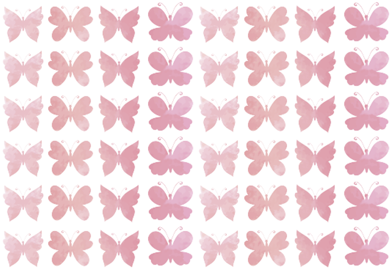 Vinyl teppich tiere im design pinker schmetterlinge - TenStickers