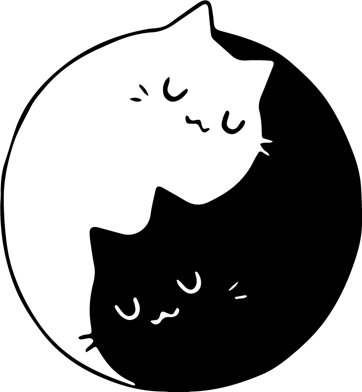 Vinyl teppich tiere yin yang katzen - TenStickers