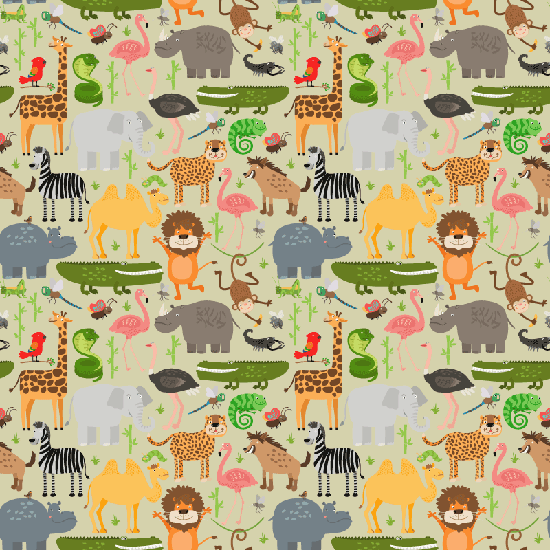 Vinyl teppich tiere dschungel design - TenStickers