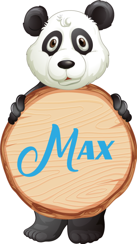 Vinyl teppich tiere panda mit namen - TenStickers